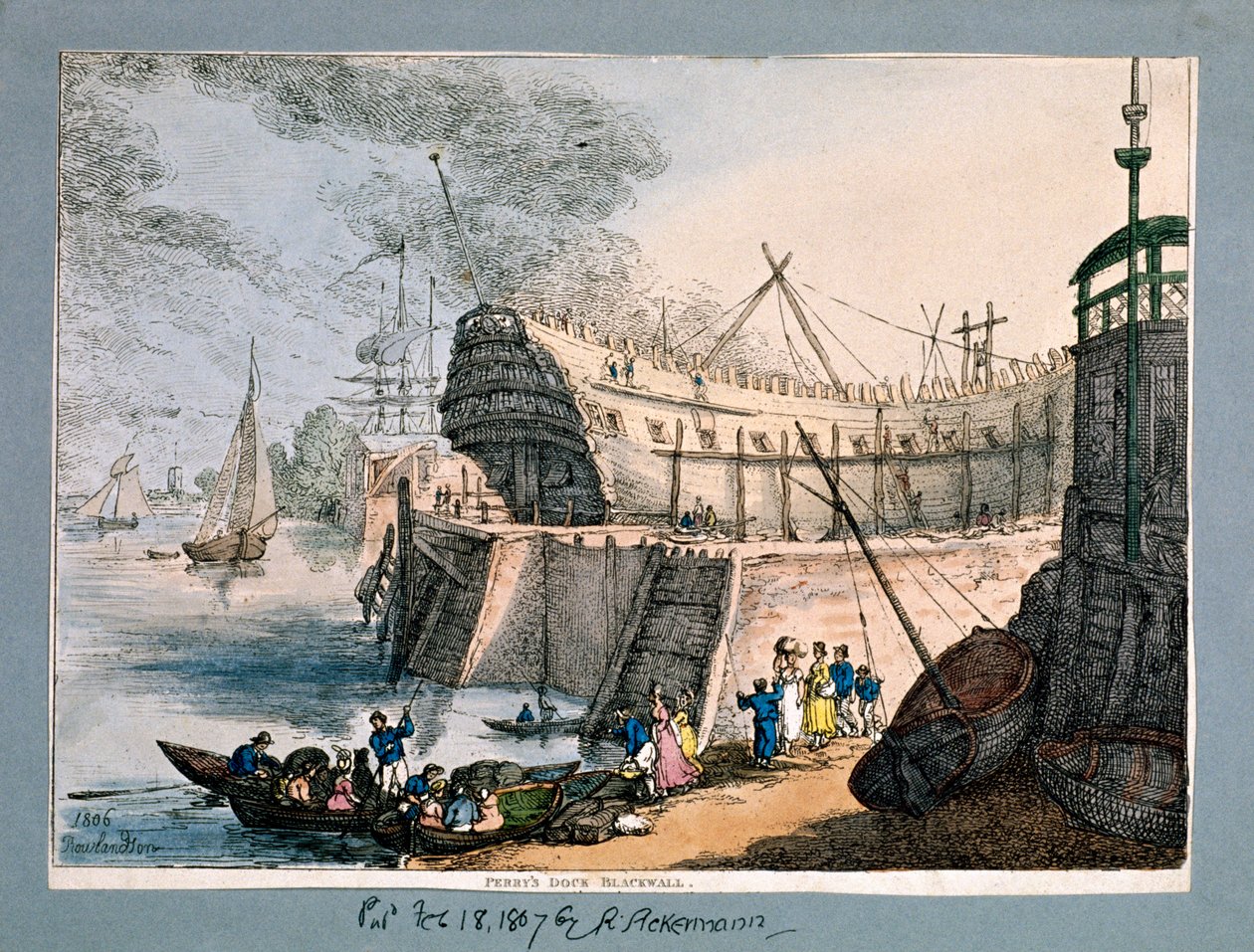 Brunswick Rıhtımı, Blackwall, Londra, 1806 by Thomas Rowlandson