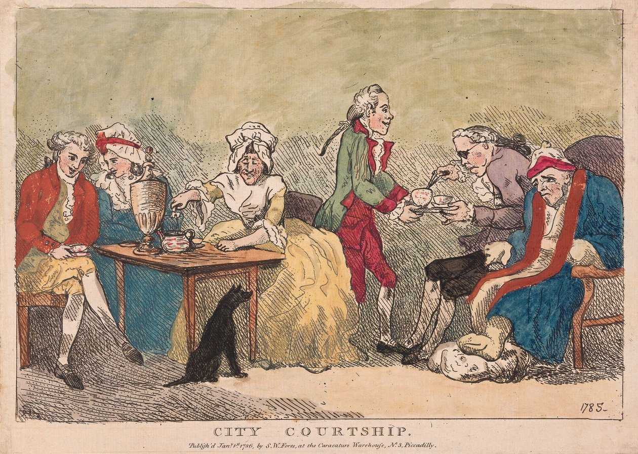 Şehir Kursu, pub. 1786 (el renkli gravür) by Thomas Rowlandson