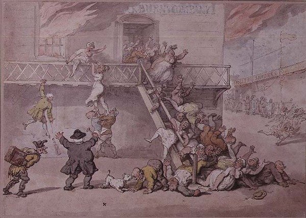 Cockburn Tiyatrosu Yanıyor by Thomas Rowlandson