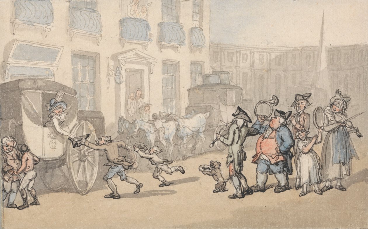 Banyo Konforu: Gelen Otobüsler by Thomas Rowlandson