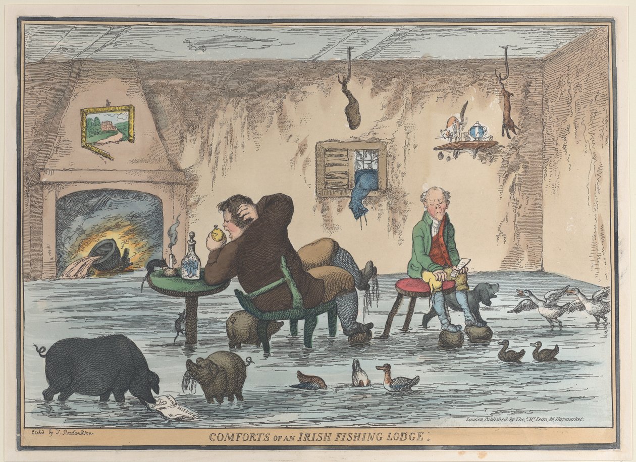 İrlandalı Balıkçı Köşkünün Konforu, 12 Mayıs 1812., 12 Mayıs 1812. by Thomas Rowlandson