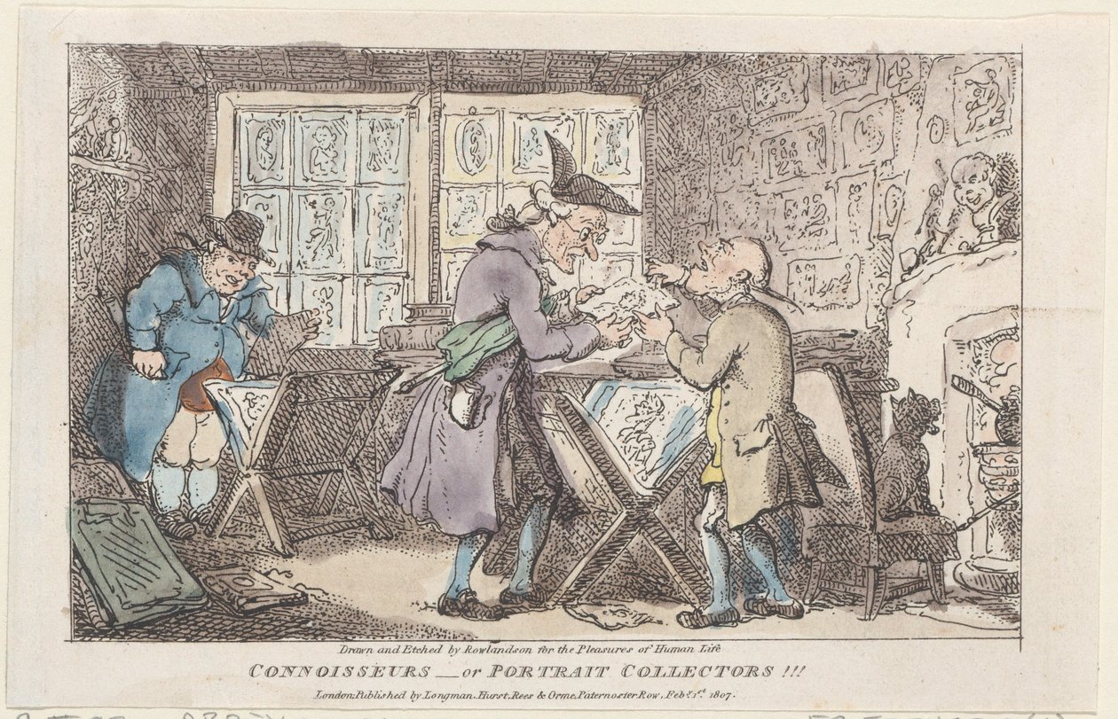 Uzmanlar veya Portre Koleksiyonerleri !!!, 1807., 1807. by Thomas Rowlandson