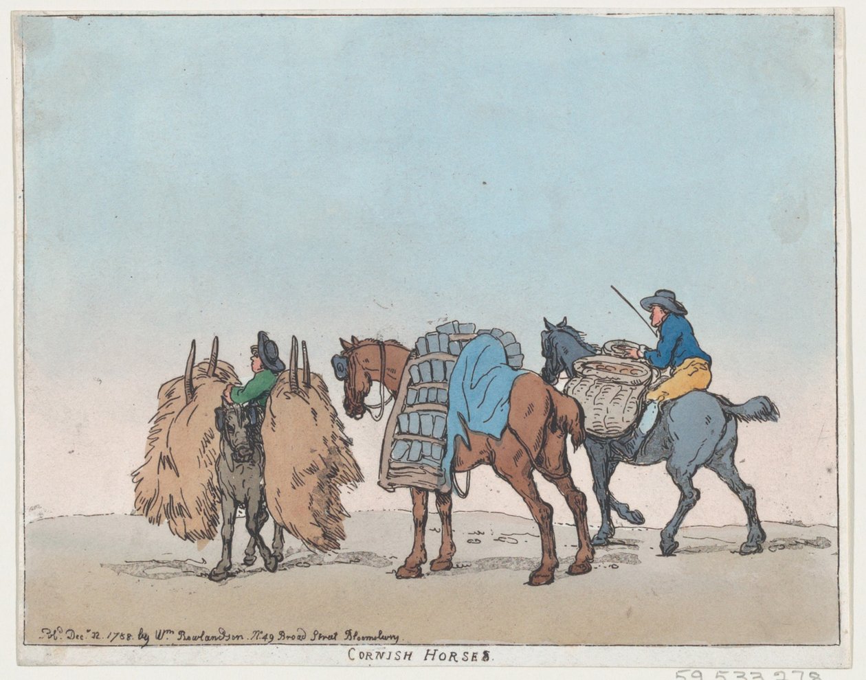 Cornish Horses, 29 Aralık 1788., 29 Aralık 1788. by Thomas Rowlandson