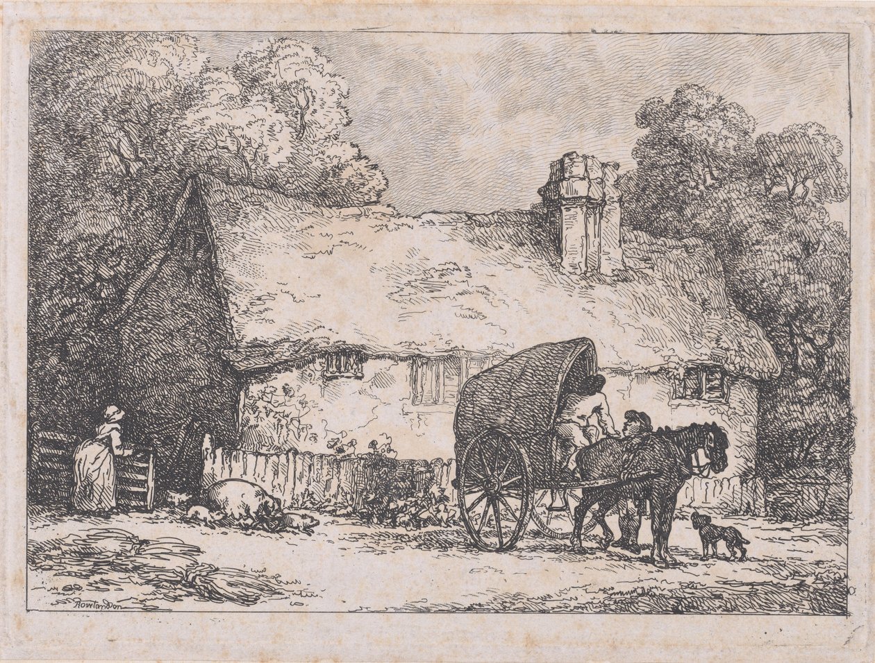 Arabalı ve Domuzlu Kulübe, 1783-89., 1783-89. by Thomas Rowlandson