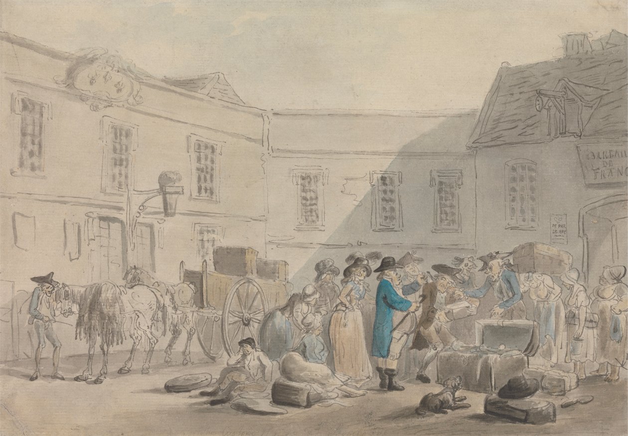 Boulogne Gümrük Dairesi by Thomas Rowlandson