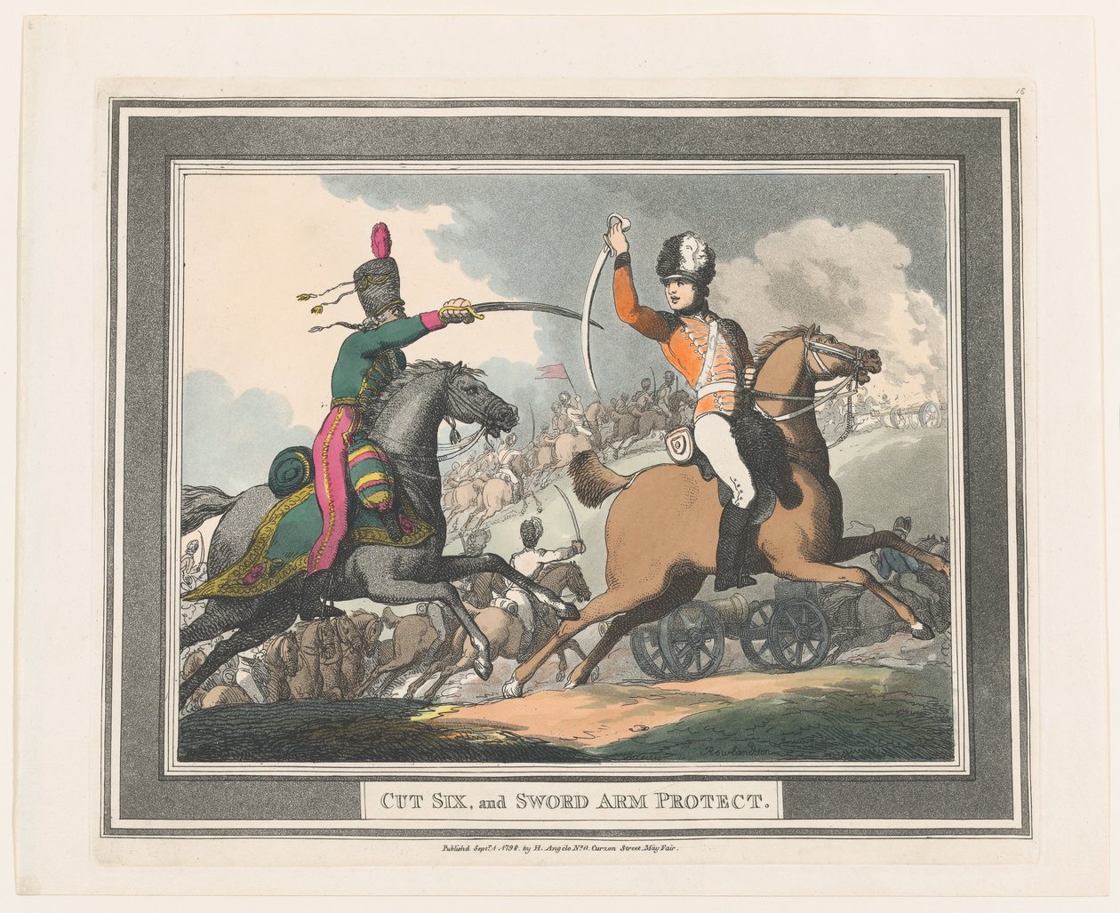 Cut Six ve Sword Arm Protect, 1 Eylül 1798., 1 Eylül 1798. by Thomas Rowlandson
