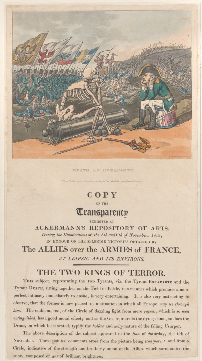 Ölüm ve Bonapart, Terörün İki Kralı, 1 Ocak 1814, 1 Ocak 1814. by Thomas Rowlandson