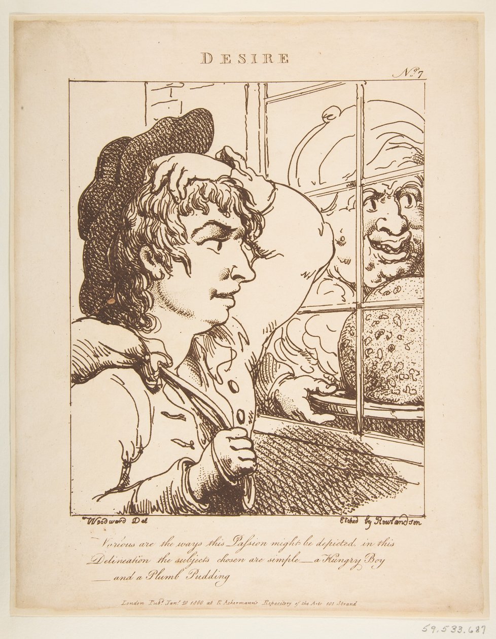Desire Le Brun Travested veya Tutkuların Karikatürleri, 20 Ocak 1800. by Thomas Rowlandson