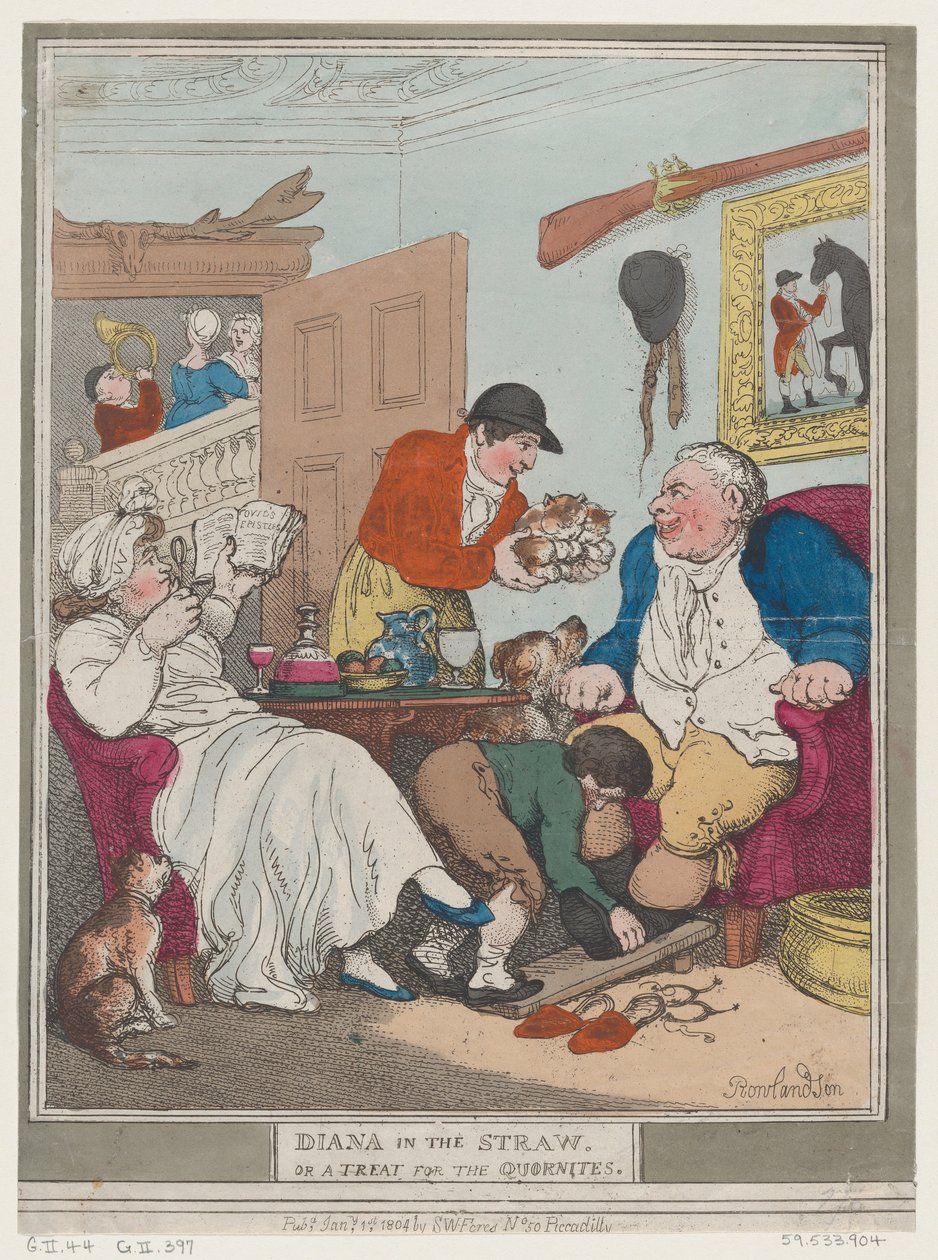 Samandaki Diana veya Quornites İçin Bir İkram, 1 Ocak 1804., 1 Ocak 1804. by Thomas Rowlandson