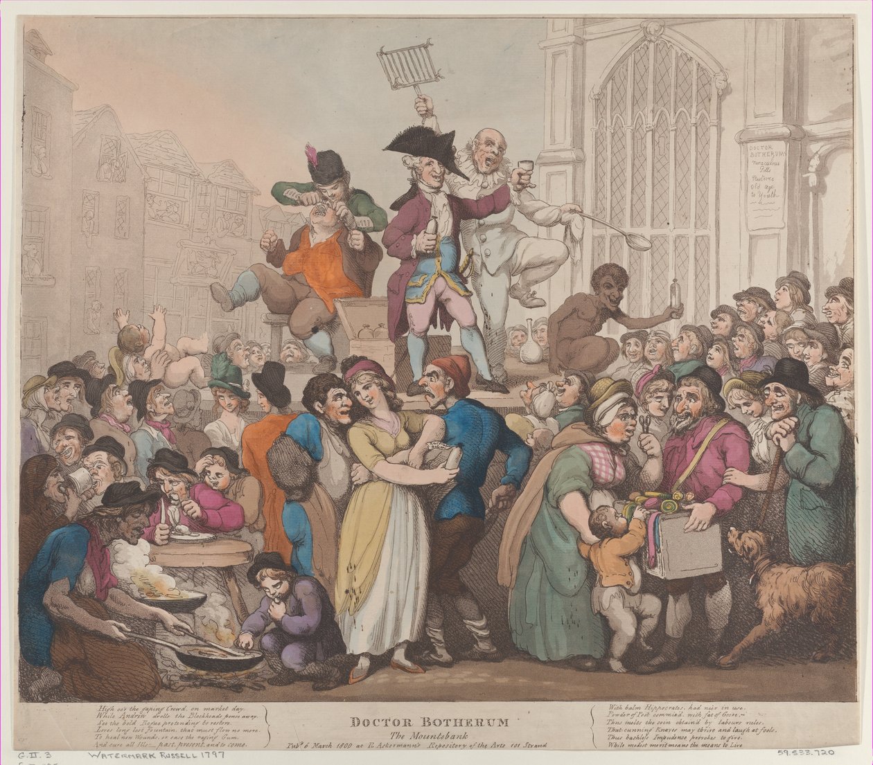 Doktor Botherum, The Montebank, 6 Mart 1800., 6 Mart 1800. by Thomas Rowlandson