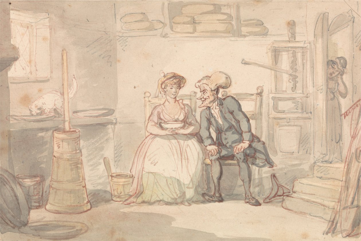 Dr Sözdizimi ve Dairymaid by Thomas Rowlandson
