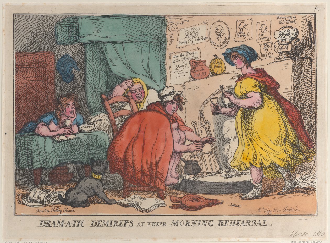 Dram-a-tic Demireps, Sabah Provasında, 30 Eylül 1810., 30 Eylül 1810. by Thomas Rowlandson