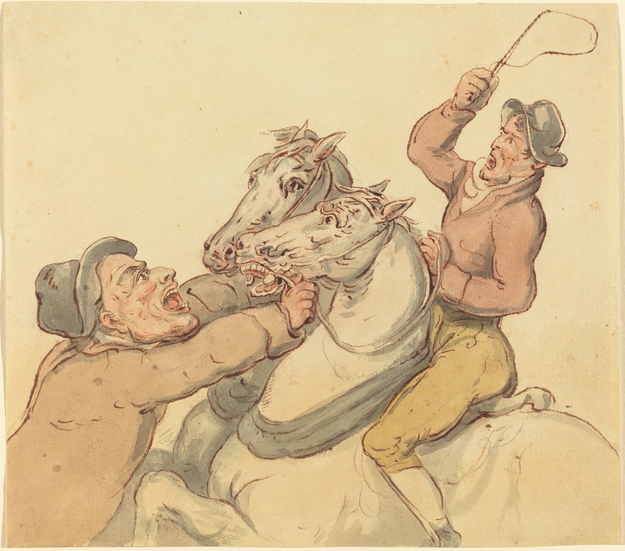Bir Çift Yetiştirme Atı Olan Sürtükler by Thomas Rowlandson