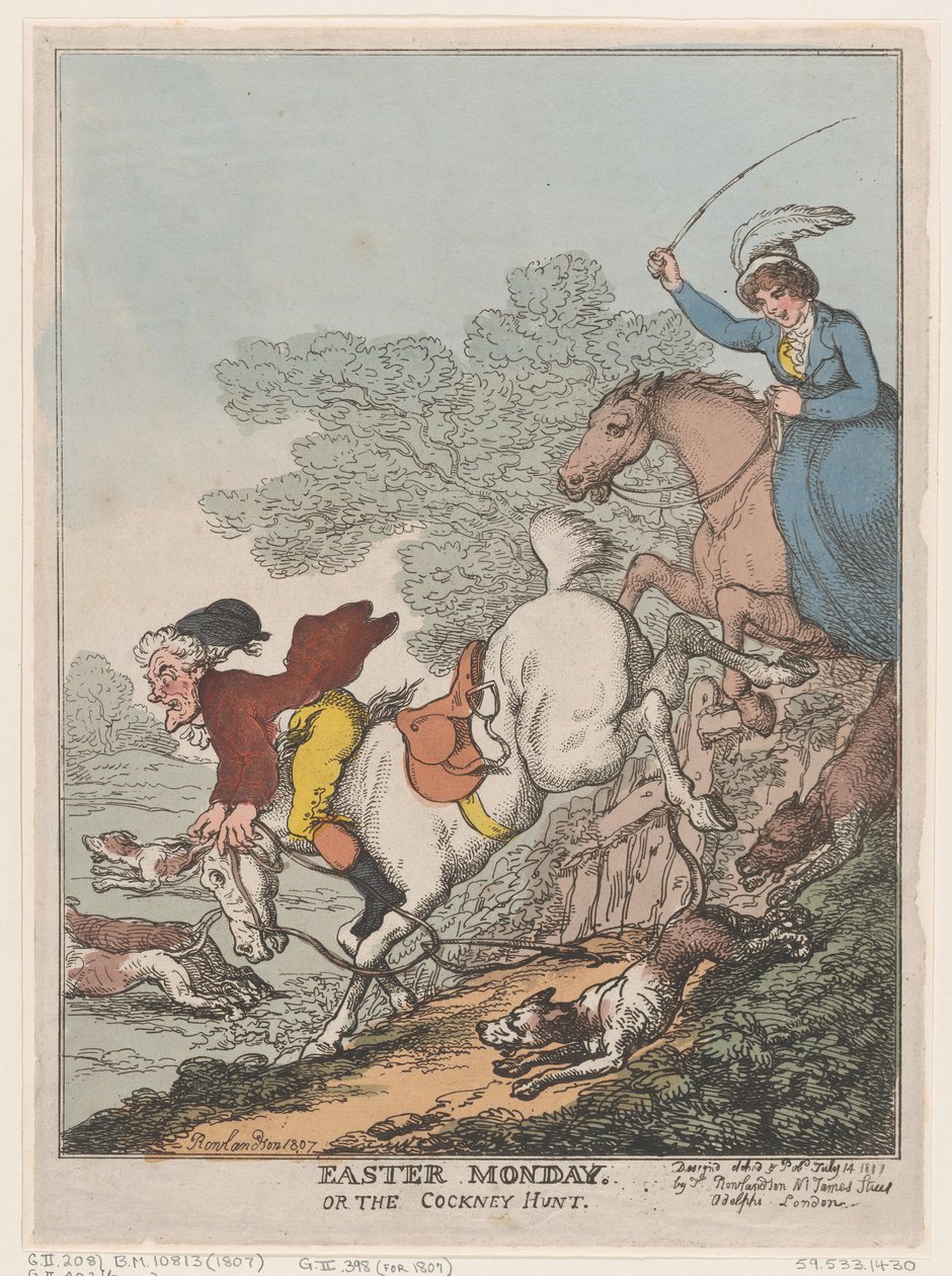 Paskalya Pazartesi veya The Cockney Hunt, 14 Temmuz 1807., 14 Temmuz 1807. by Thomas Rowlandson