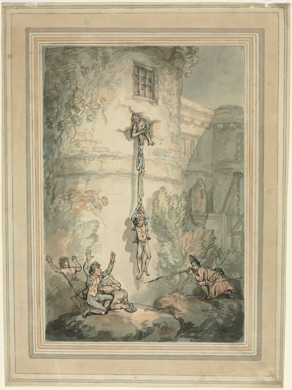 Fransız Mahkumların Kaçışı by Thomas Rowlandson