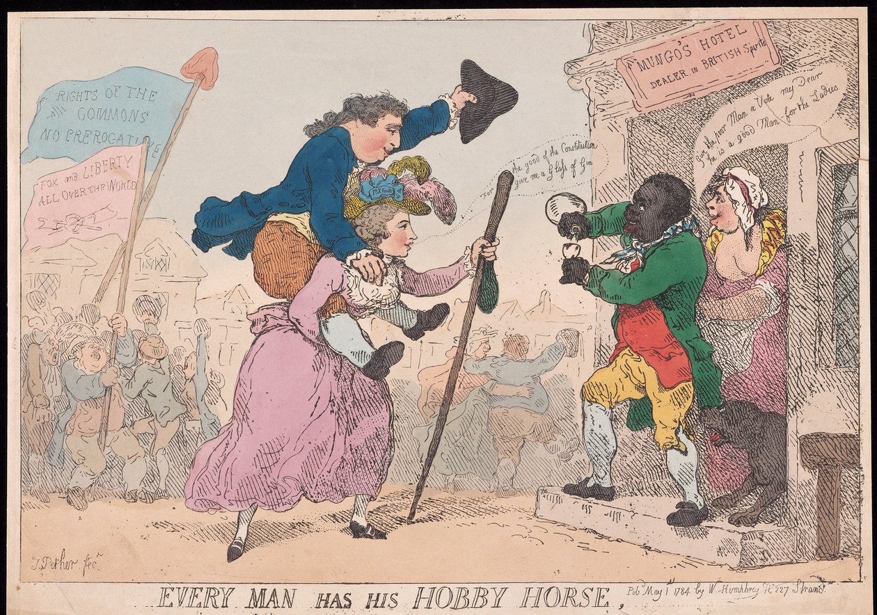 Her Adamın Hobi Atı vardır, bar. 1784 (el renkli gravür) by Thomas Rowlandson