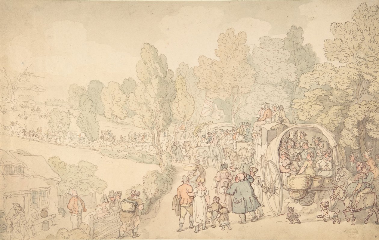 Fairlop Fuarı, Essex, yak. 1816. by Thomas Rowlandson