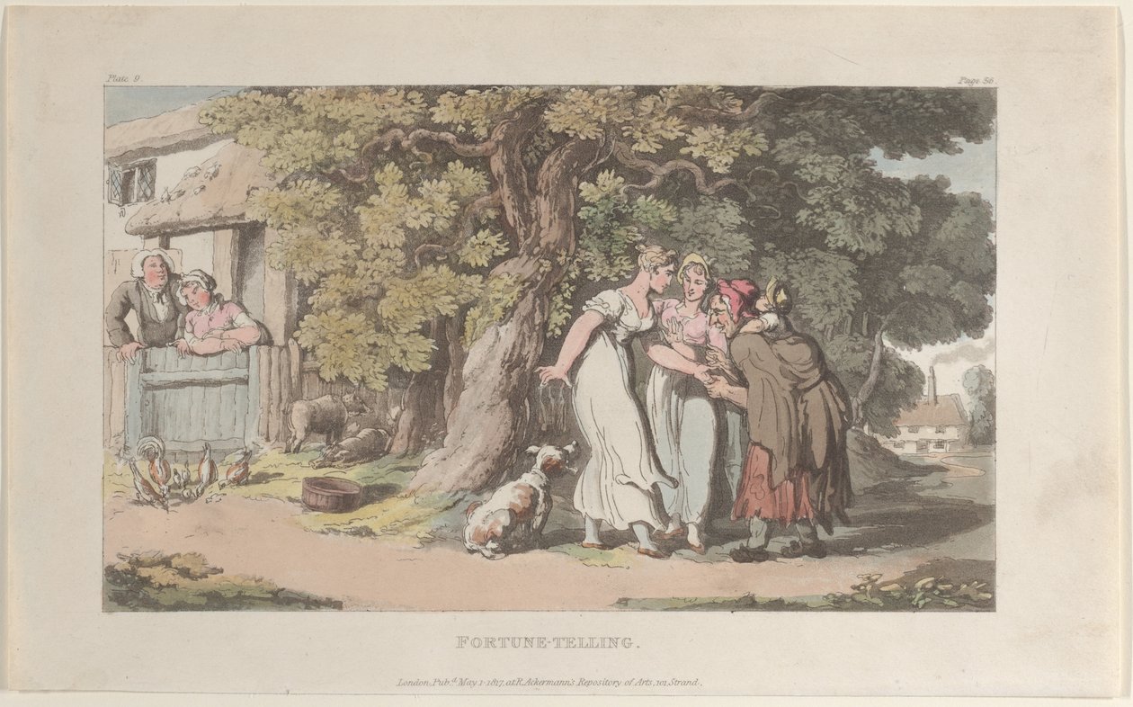 Falcılık, Wakefield Papazı, 1 Mayıs 1817, 1 Mayıs 1817'den. by Thomas Rowlandson