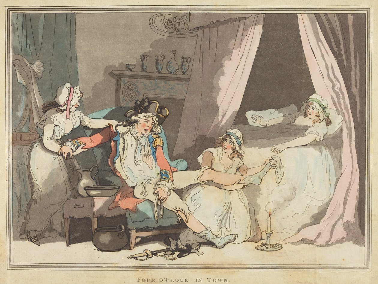 Kasabada saat dört by Thomas Rowlandson