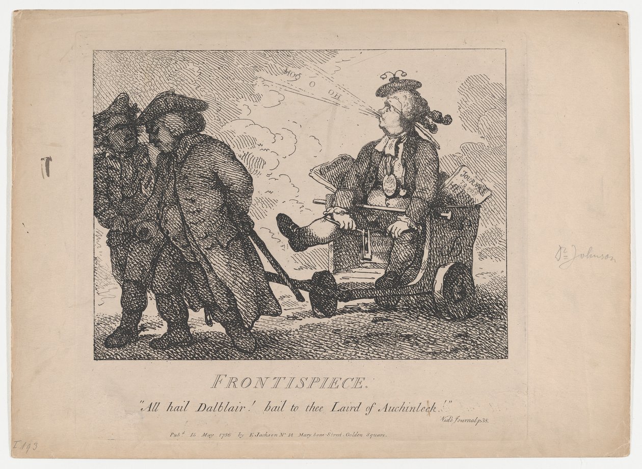 Frontispiece Pitoresk Boswell Güzellikleri, Birinci Bölüm, 15 Mayıs 1786., 15 Mayıs 1786. by Thomas Rowlandson