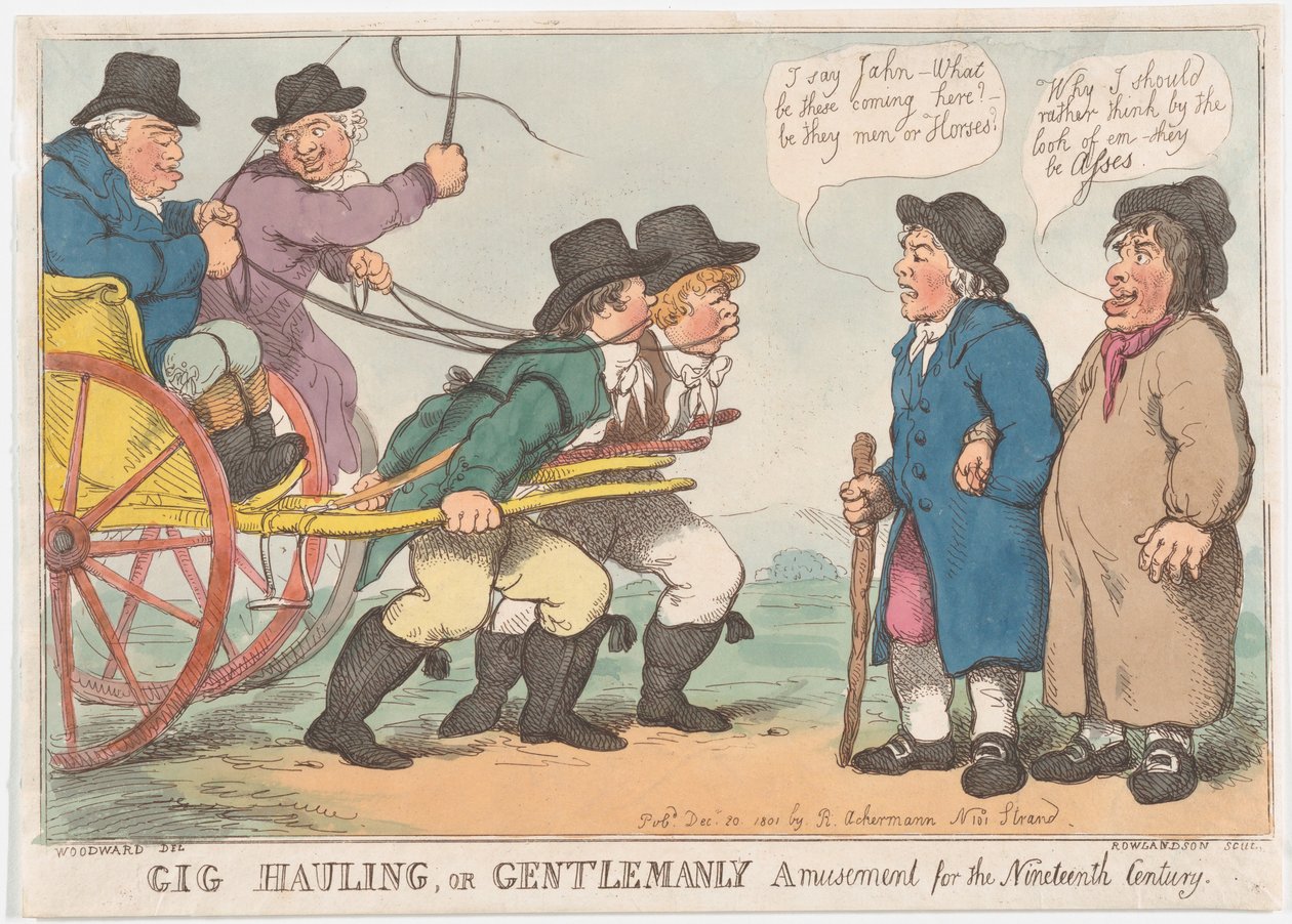 Ondokuzuncu Yüzyıl için Gig Hauling veya Centilmen Eğlence, 3 Nisan 1801., 3 Nisan 1801. by Thomas Rowlandson