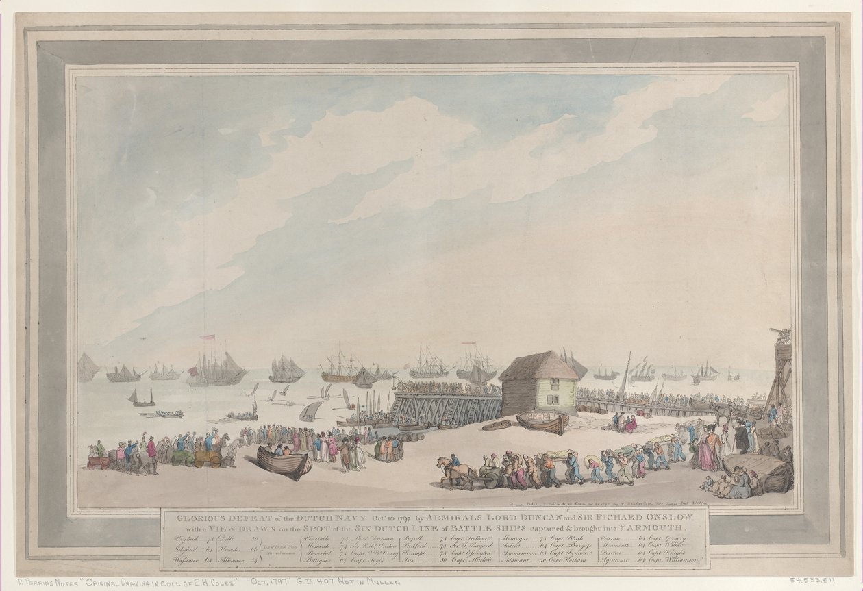 Hollanda Donanmasının Muhteşem Yenilgisi, 10 Ekim 1797, Amiraller Lord Duncan ve ..., 22 Ekim 1797. by Thomas Rowlandson
