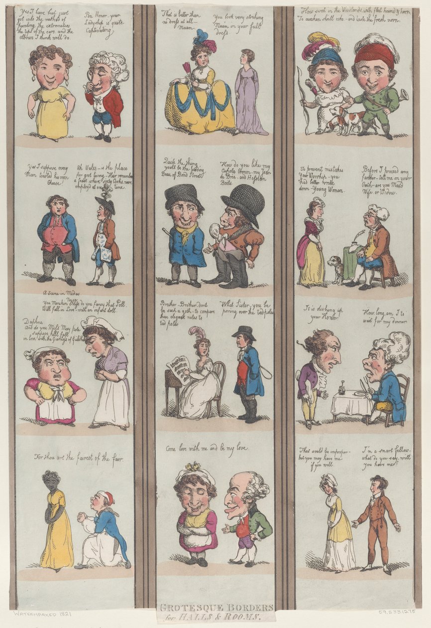 Odalar ve Salonlar için Grotesk Sınırlar, [1800], yeniden yazdırın., [1800], yeniden yazdırın. by Thomas Rowlandson