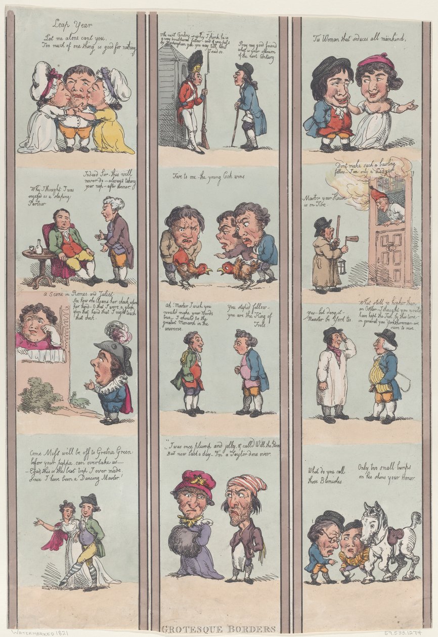 Odalar ve Salonlar için Grotesk Sınırlar, [1800], yeniden yazdırın., [1800], yeniden yazdırın. by Thomas Rowlandson