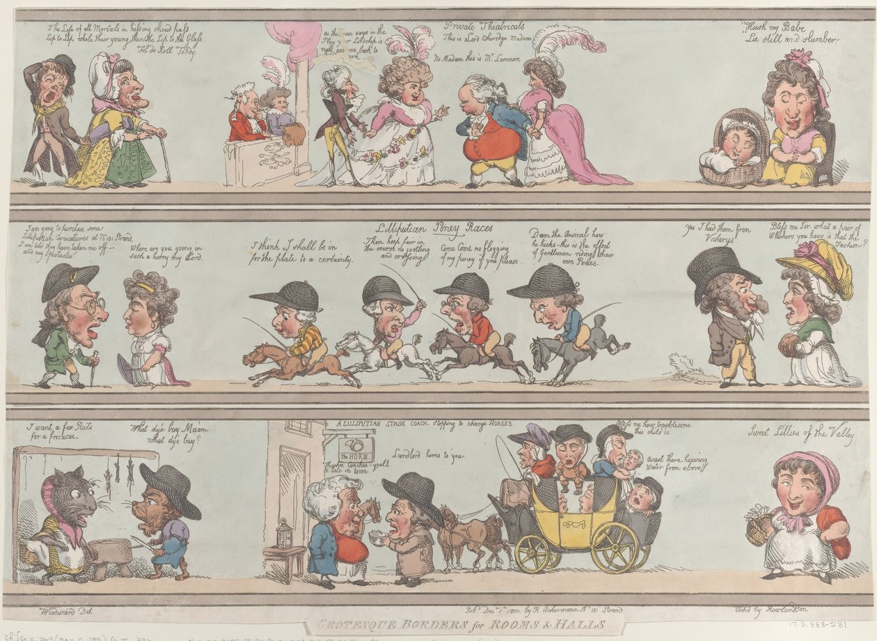 Odalar ve Salonlar için Grotesk Sınırlar, 1 Aralık 1800., 1 Aralık 1800. by Thomas Rowlandson
