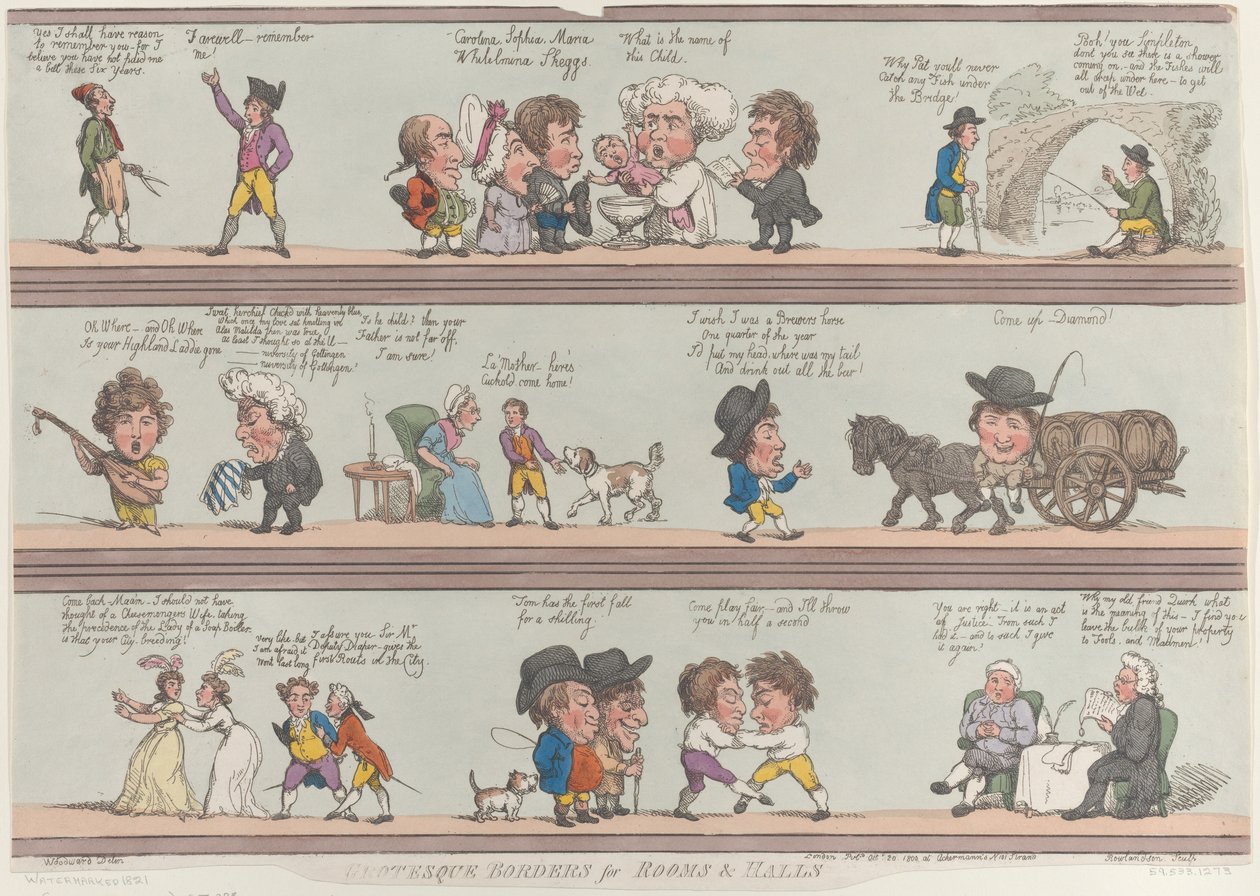 Odalar ve Salonlar için Grotesk Sınırlar, [20 Ekim 1800], yeniden basım., [20 Ekim 1800], yeniden basım. by Thomas Rowlandson
