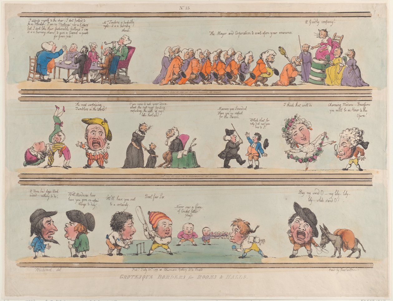Odalar ve Salonlar için Grotesk Sınırlar, Levha 13, 1799., 1799. by Thomas Rowlandson