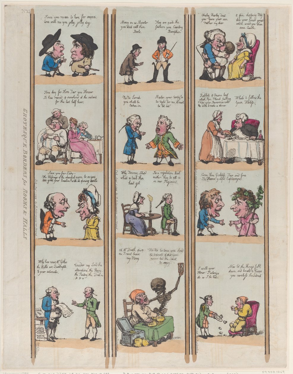 Odalar ve Salonlar için Grotesk Sınırlar, Levha 15, 1799., 1799. by Thomas Rowlandson