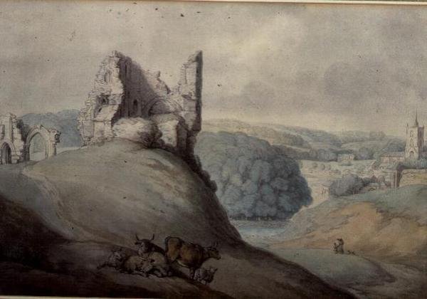 Harborough Kalesi, Yorkshire by Thomas Rowlandson