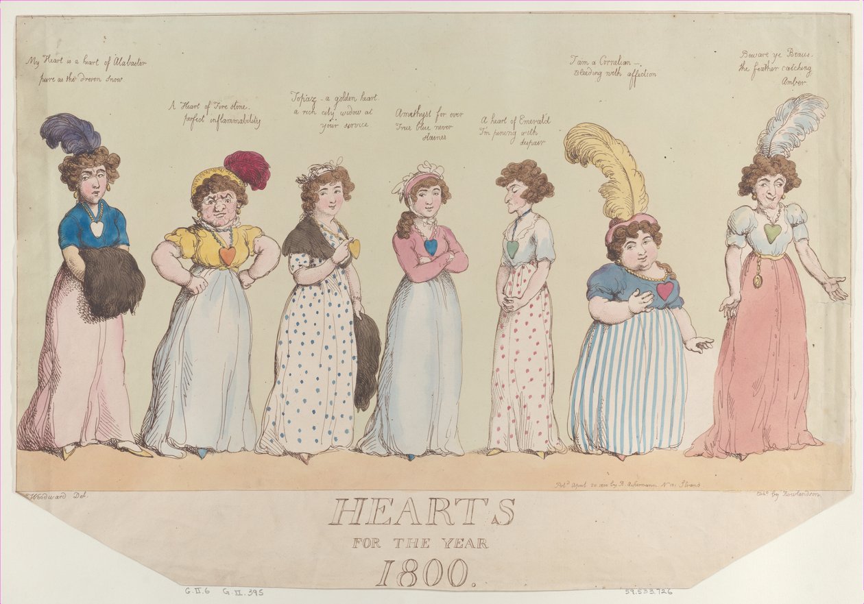 Yıl 1800, 20 Nisan 1800., 20 Nisan 1800 için Kalpler. by Thomas Rowlandson
