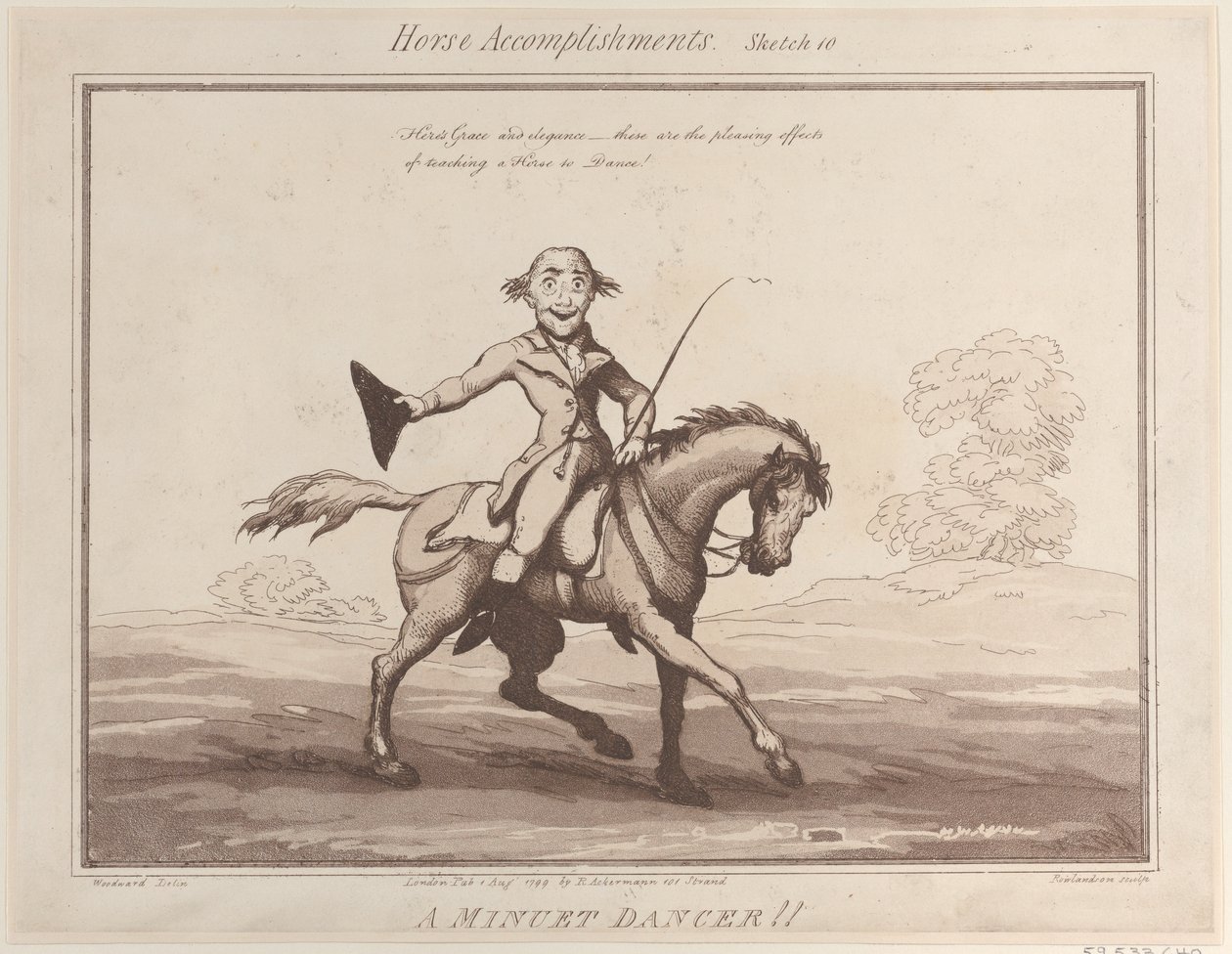 At Başarıları, Eskiz 10: Bir Minuet Dansçısı !!, 1 Ağustos 1799., 1 Ağustos 1799. by Thomas Rowlandson