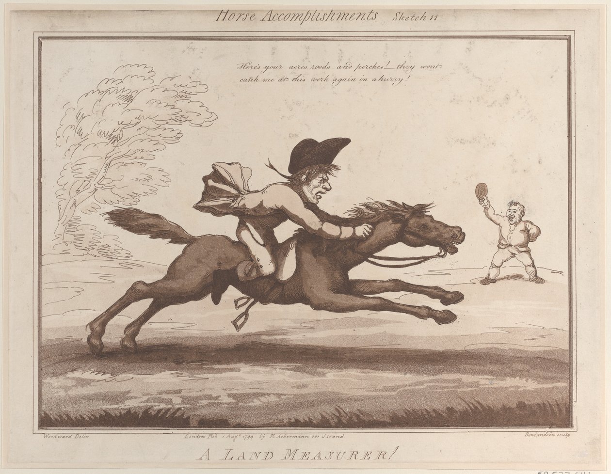 At Başarıları, Taslak 11: Bir Arazi Ölçer !!, 1 Ağustos 1799., 1 Ağustos 1799. by Thomas Rowlandson