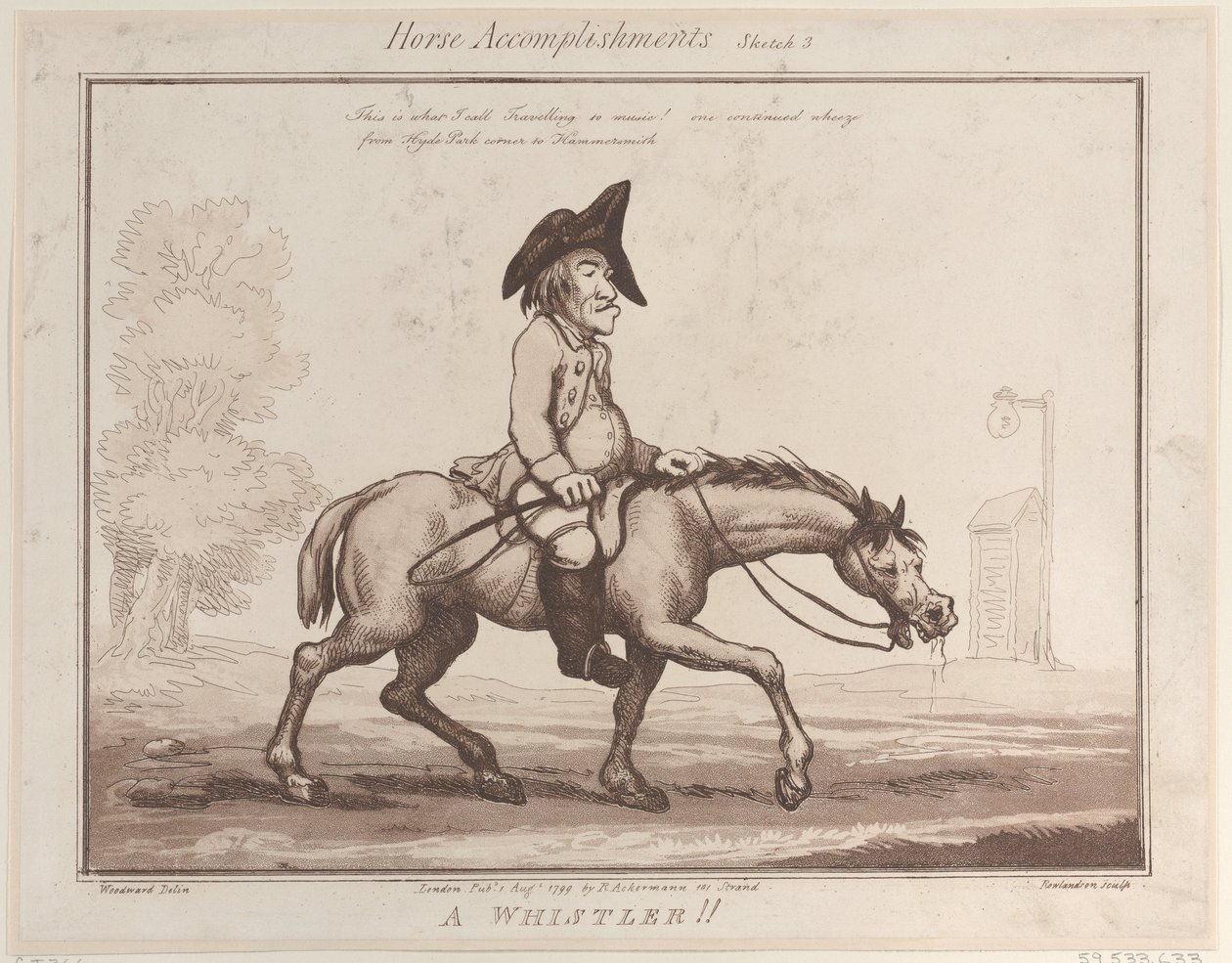 At Başarıları, Sketch 3: A Whistler !!, 1 Ağustos 1799., 1 Ağustos 1799. by Thomas Rowlandson