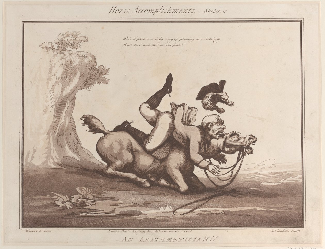 At Başarıları, Eskiz 8: Bir Aritmetikçi !!, 1 Ağustos 1799., 1 Ağustos 1799. by Thomas Rowlandson