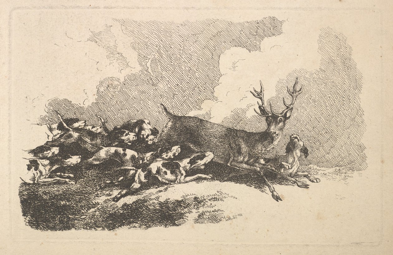Geyik Avlayan Tazılar, 1784-88. by Thomas Rowlandson