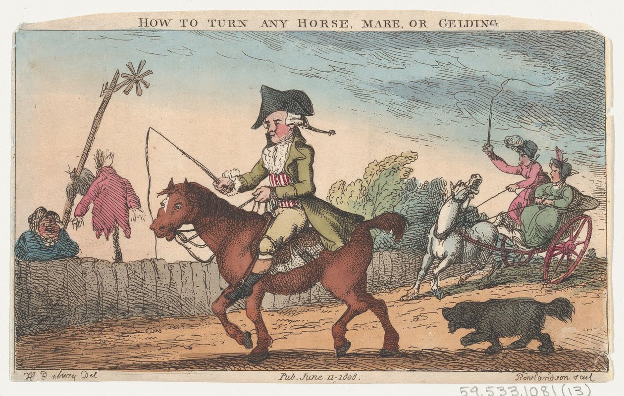 Herhangi Bir At, Kısrak veya Gelding Nasıl Dönülür, 11 Haziran 1808., 11 Haziran 1808. by Thomas Rowlandson