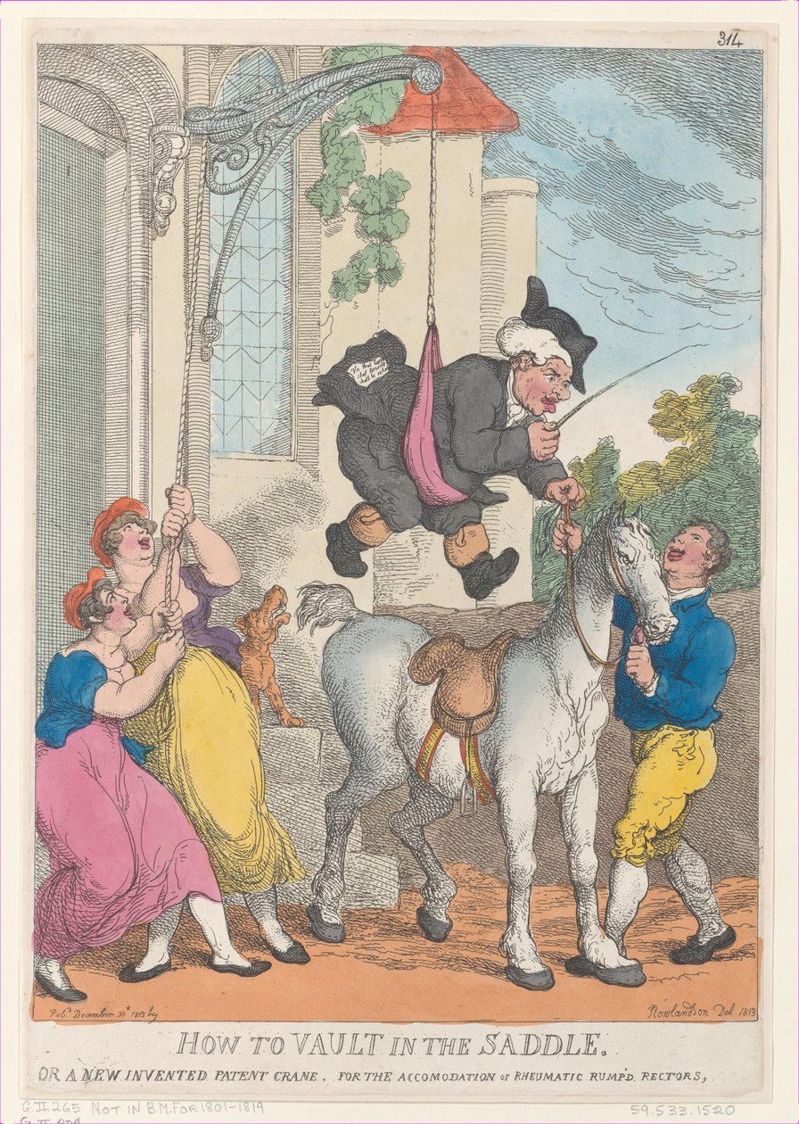 Eyerde Vault Nasıl Yapılır veya Konaklama İçin Yeni Buluş Patentli Vinç..., 30 Aralık 1813. by Thomas Rowlandson