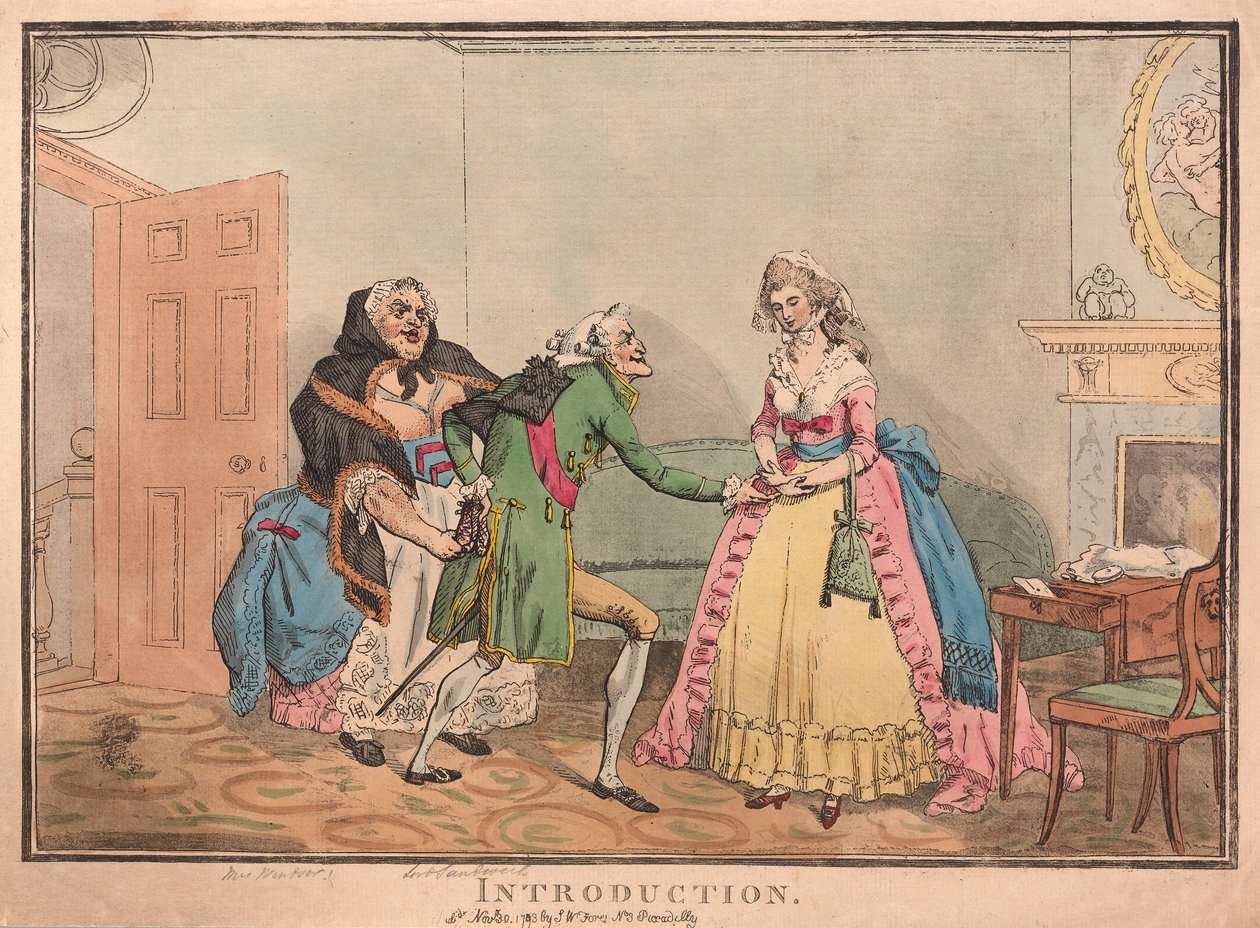 Giriş, pub. 1793 (el renkli gravür) by Thomas Rowlandson