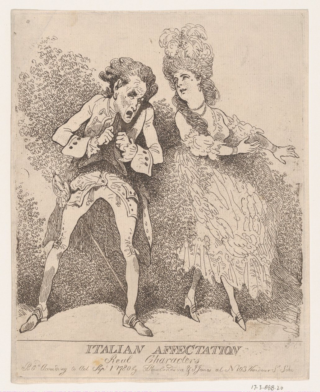 İtalyan Sevgisi, Gerçek Karakterler, 1 Eylül 1780., 1 Eylül 1780. by Thomas Rowlandson