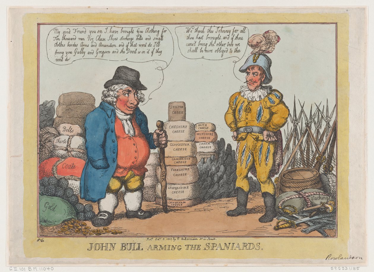 John Bull İspanyolları Silahlandırıyor, 3 Ekim 1808., 3 Ekim 1808. by Thomas Rowlandson
