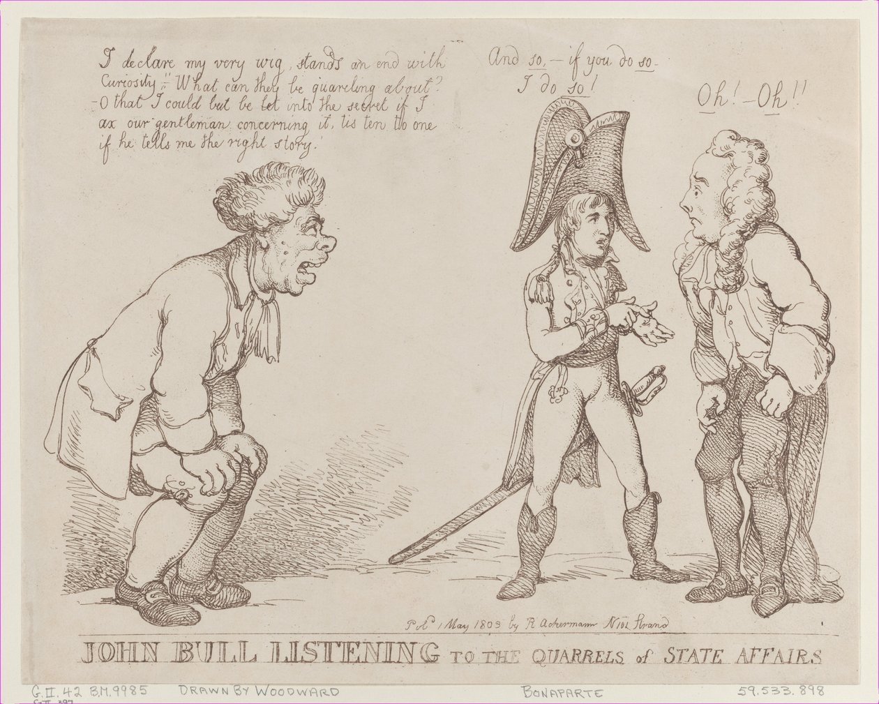 John Bull Devlet İşleri Tartışmalarını Dinlerken, 1 Mayıs 1803., 1 Mayıs 1803. by Thomas Rowlandson
