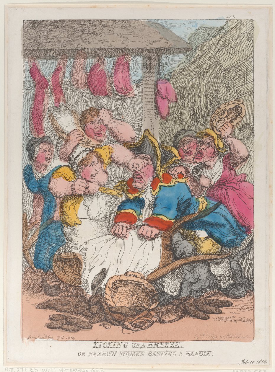Bir Esinti Tekmelemek veya Boncuk Teyel Eden Höyük Kadınları, 10 Şubat 1814., 10 Şubat 1814. by Thomas Rowlandson