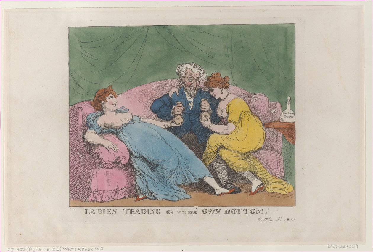 Kendi Diplerinde Ticaret Yapan Bayanlar, [5 Ekim 1810], yeniden basım., [5 Ekim 1810], yeniden basım. by Thomas Rowlandson