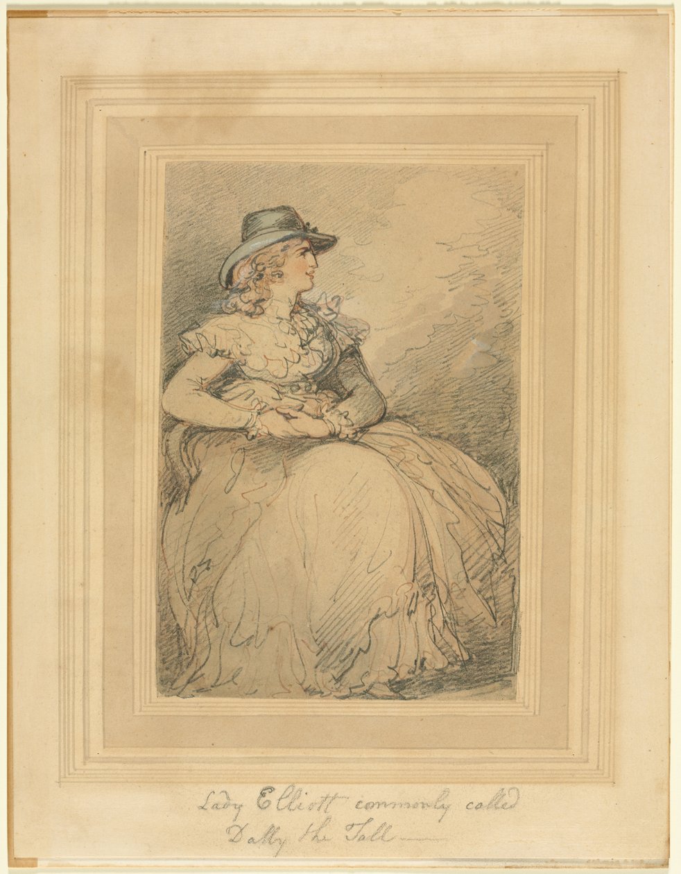 Lady Elliott, Genellikle Uzun Boylu Dolly Olarak Adlandırılır by Thomas Rowlandson