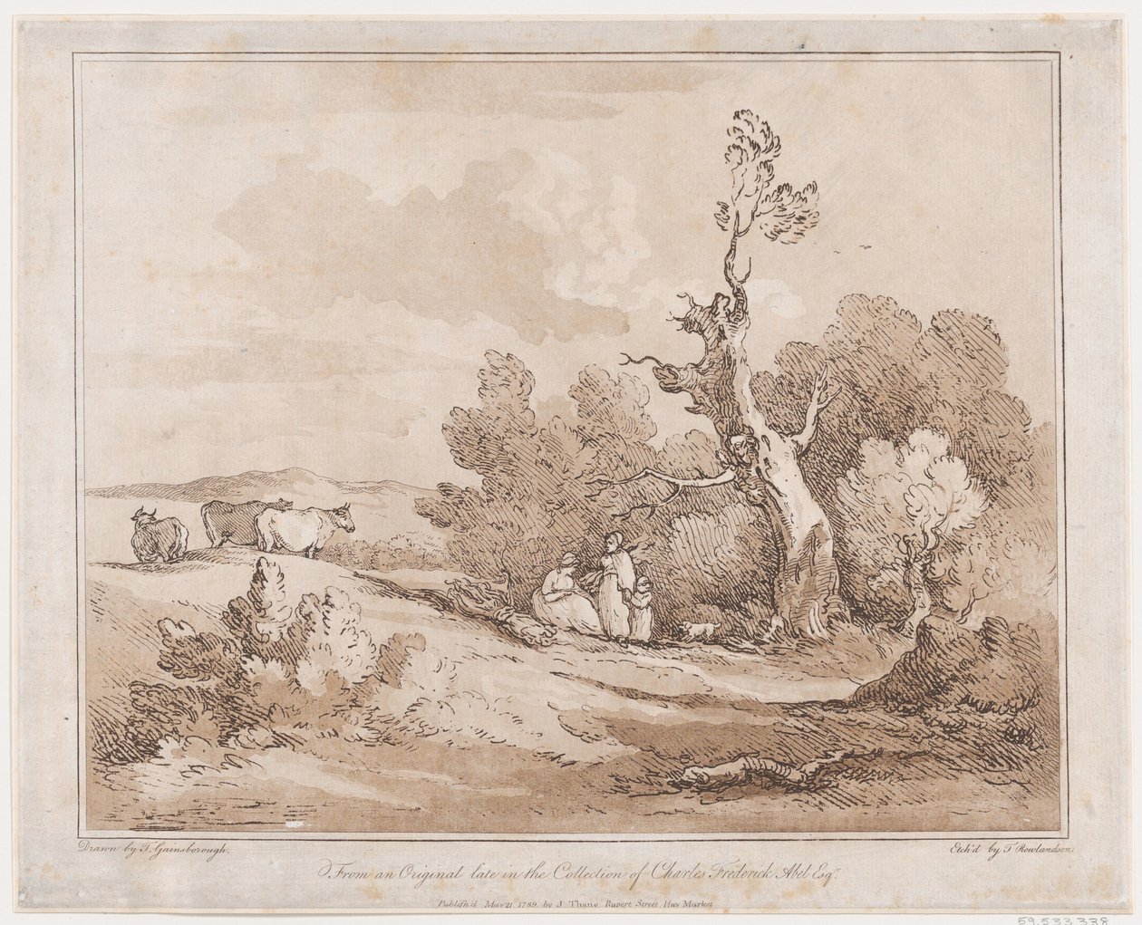 Budaklı Ağaçların Altında Odun Toplayan Figürlü Manzara, 21 Mayıs 1789., 21 Mayıs 1789. by Thomas Rowlandson