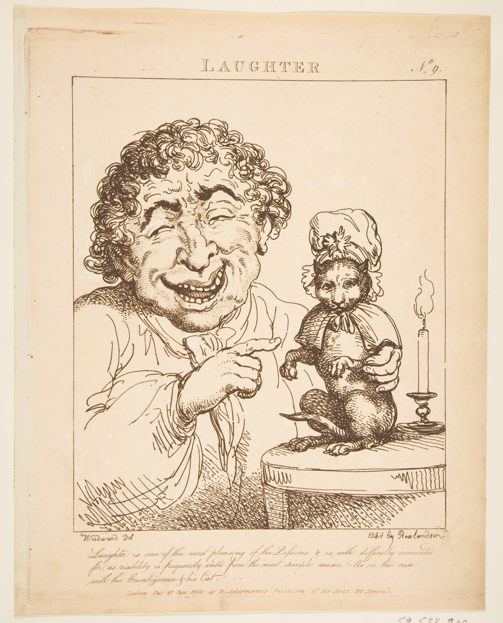 Kahkaha Le Brun Travested veya Tutkuların Karikatürleri, 21 Ocak 1800. by Thomas Rowlandson